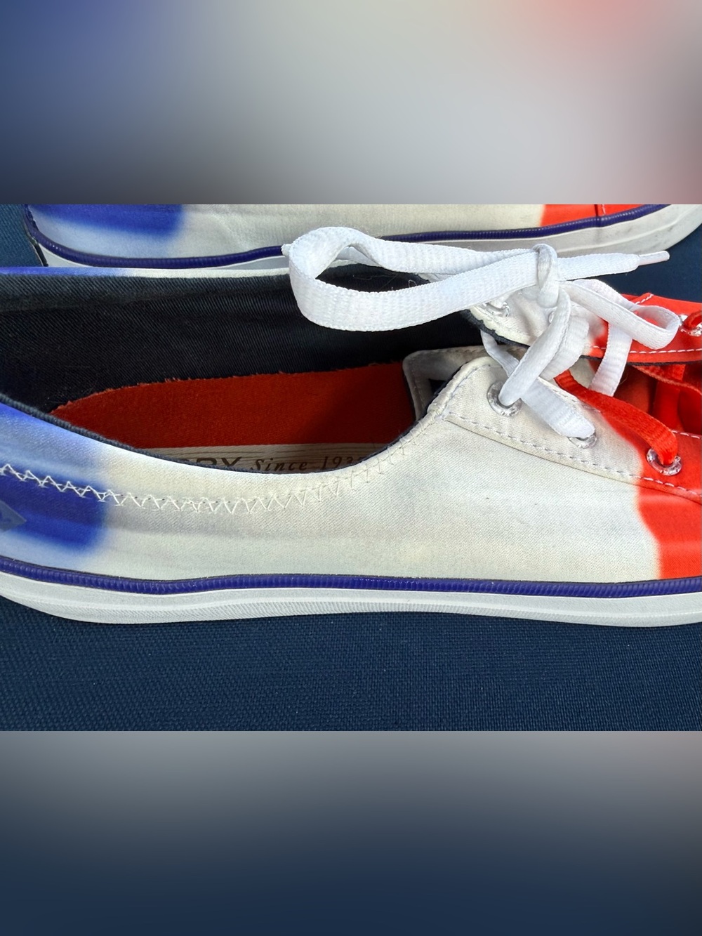 Sperry x Popsicle Crest Vibe Firecracker Sneakers in Red, White & Blue - Picture 8 of 10